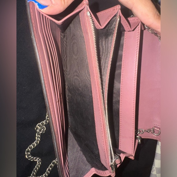 GG Supreme Monogram Blooms Mini Dionysus Chain Wallet Beige Multicolor Dry Rose - Picture 8 of 10